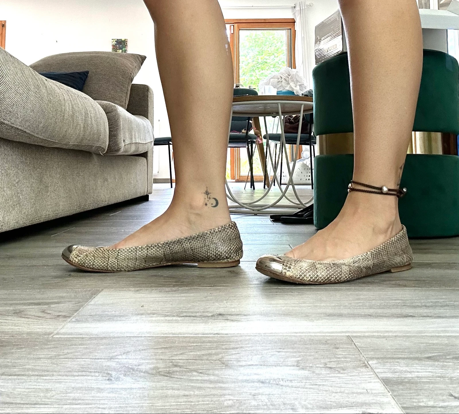 Ballerines en cuir véritable imprimé serpent bout argenté Pointure 41 Giuseppe Zanotti – photo 11